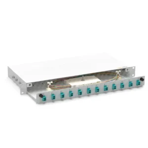 Tiroir Optique de Distribution · Économique 1U · Gris Clair · 12 Ports · LC Duplex Connectorisés