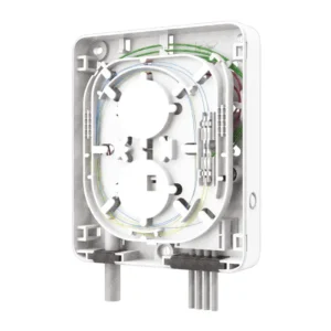 Boîtier de Terminaison · 4 Fibres · Cassette d'Épissures à Sertir · IP50 · Serrure à Boucle